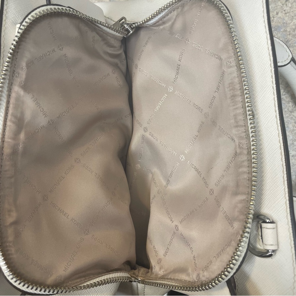 Michael Kors Camille small leather satchel optic white EUC - Picture 13 of 15